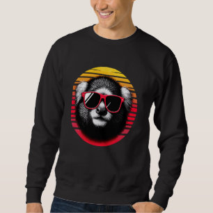 Sudadera Marmoset Retro Vintage Sunset Animal Gafas de sol