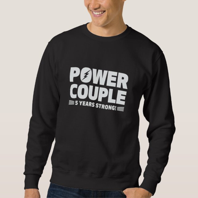 Sudadera Married 5 Years Power Couple 5th Anniversary Husba (Anverso)