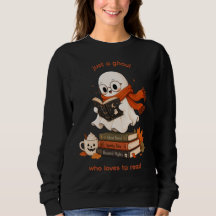 Sudadera marrón chocolate acogedora con fantasma l