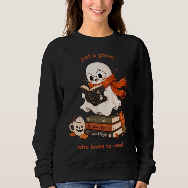 Sudadera marrón chocolate acogedora con fantasma l (Anverso)