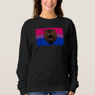 Sudadera Marrón de oso pardo amor Bandera del Orgullo Bisex