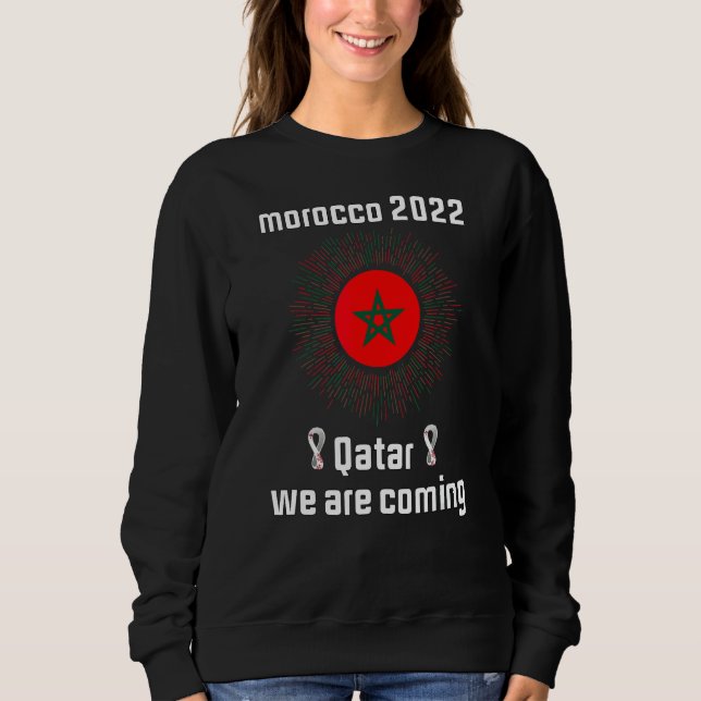 Sudadera Marruecos 2022 Cita a Qatar Estamos llegando a Gua (Anverso)