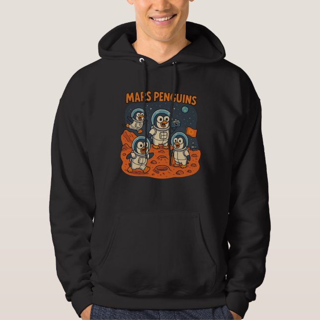 Sudadera Mars Penguins divertida serie de espacios para ani (Anverso)
