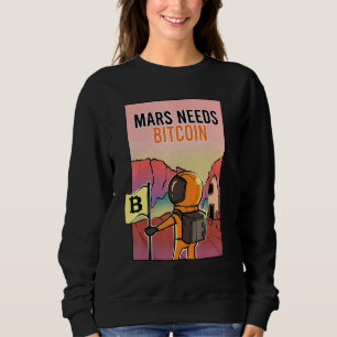 Sudadera Marte Necesita Bitcoin Gráfico Espacio Planeta Cri