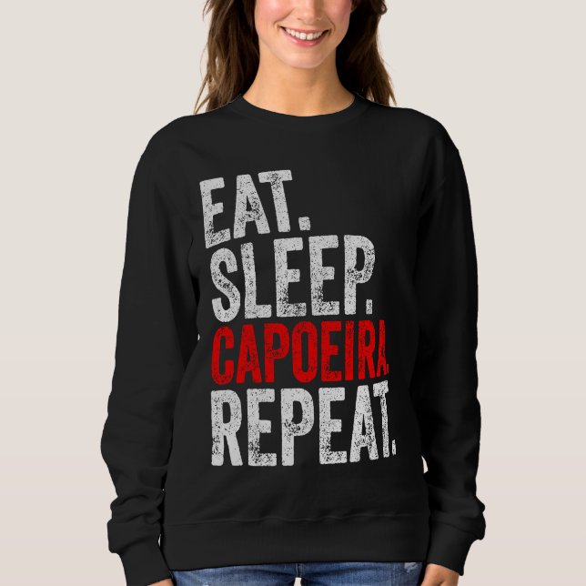 Sudadera Martial Ninja Costume  Eat Sleep Capoeira Repeat (Anverso)