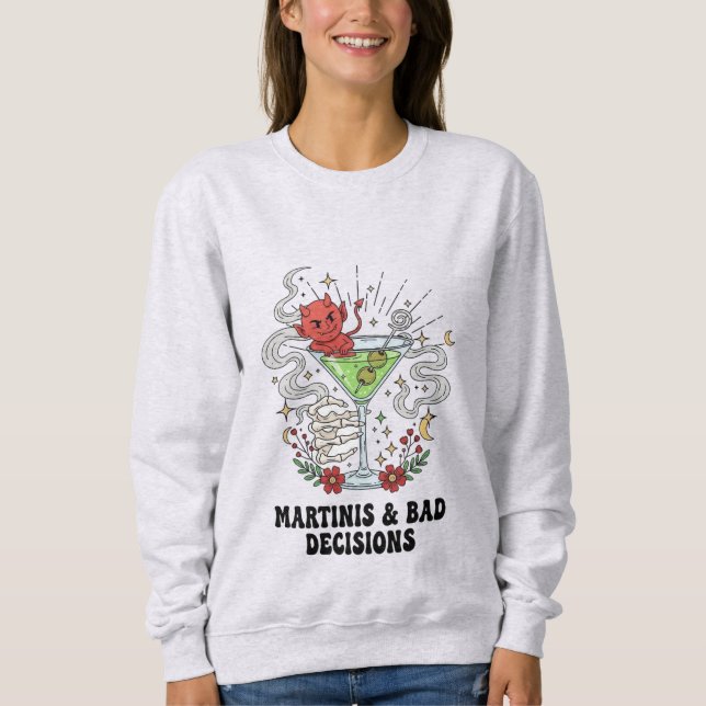 Sudadera Martinis & malas decisiones Diablillo Cóctel Diver (Anverso)