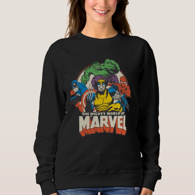 Sudadera Marvel Comics El Poderoso Mundo de Marvel Clásico  (Anverso)