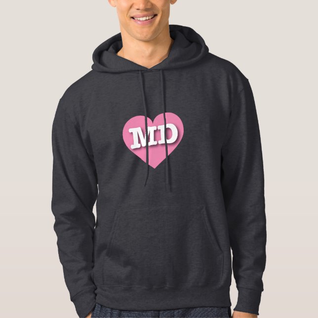 Sudadera Maryland Corazón Rosa - Amo MD (Anverso)