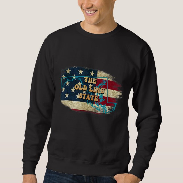 Sudadera Maryland Md Us Flag Motto (Anverso)