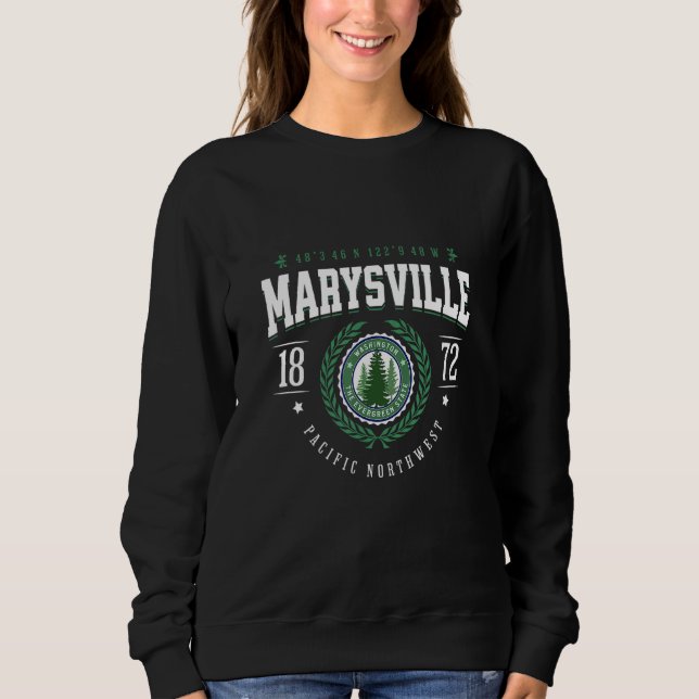 Sudadera Marysville Washington Evergreen Pine Tree WA Souve (Anverso)
