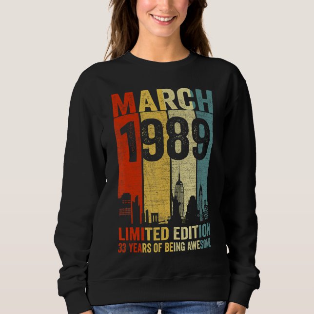 Sudadera Marzo De 1989 33 Años De Asombro (Anverso)