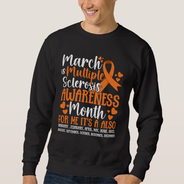 Sudadera Marzo es conciencia de esclerosis múltiple Mes Gue (Anverso)