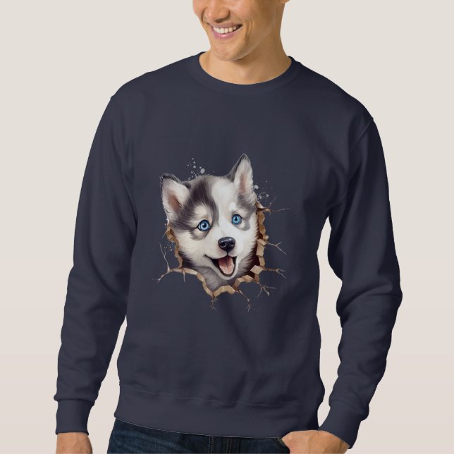 Sudadera Más allá de la barrera: El juguete de un Husky (Anverso)