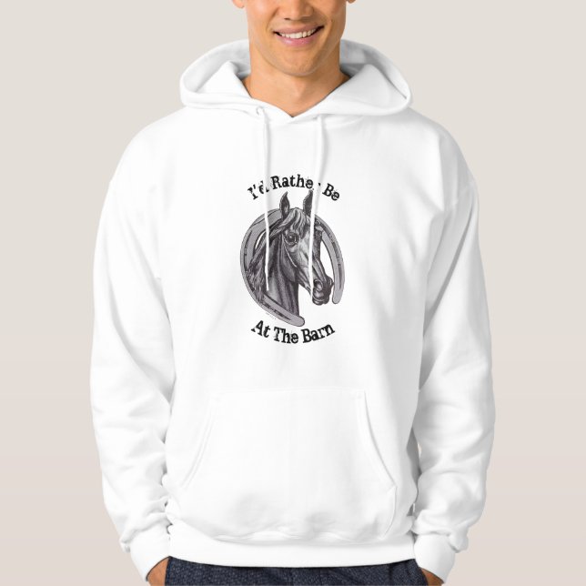 Sudadera Más Bien Estar En El Barn Horse Lover Pony Sketch  (Anverso)