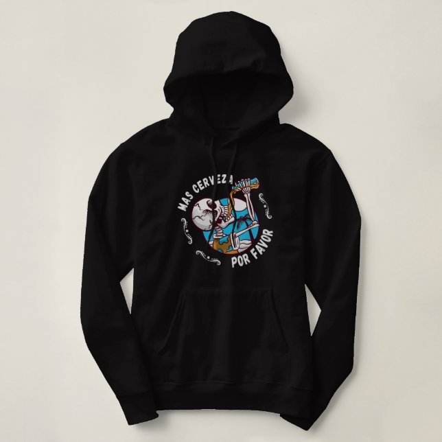 Sudadera Mas cerveza Day of the Dead Dia de Muertos Hallowe (Diseño del anverso)