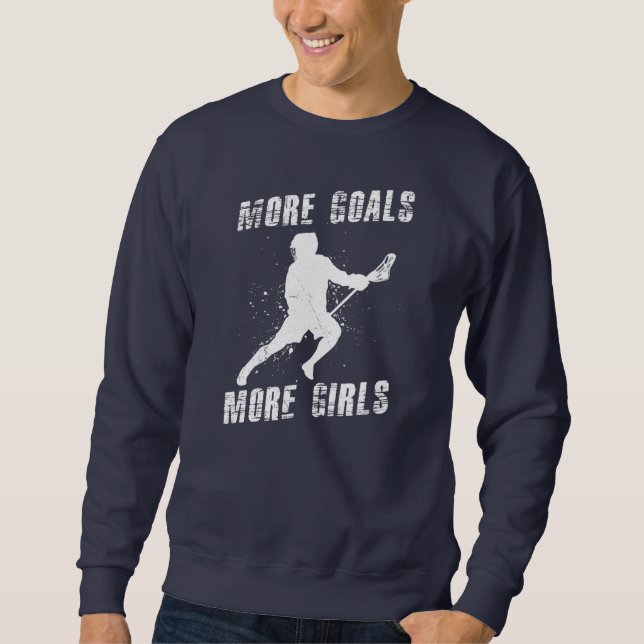 Sudadera Más goles de hombres Más chicas Lacrosse  (Anverso)