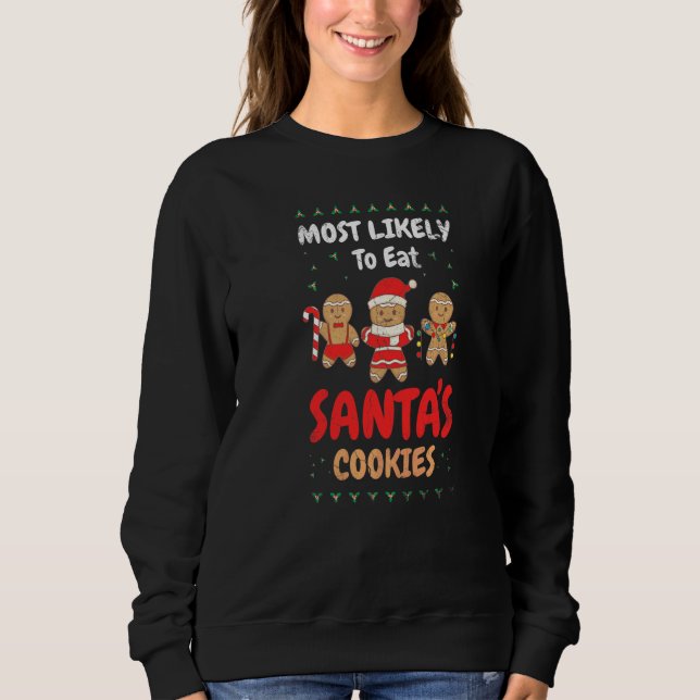 Sudadera Más Probable De Comer Las Galletas De Santa Para P (Anverso)