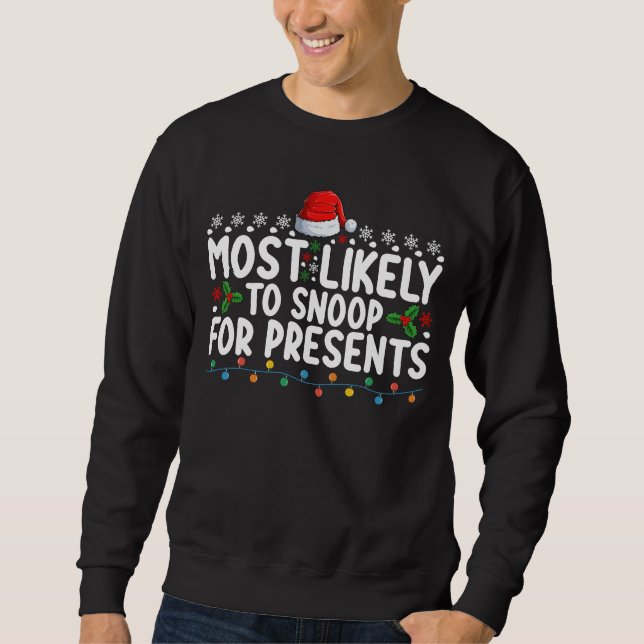 Sudadera Más Probable Que Curseee Por Regalos De Navidad (Anverso)