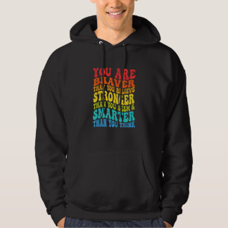 Sudadera Más valiente de lo que crees Inspirador Retro Ondu