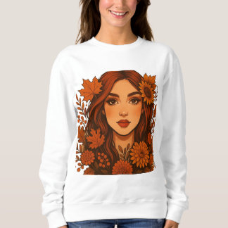 Sudadera Masaje de otoño - Mujer con flores de otoño