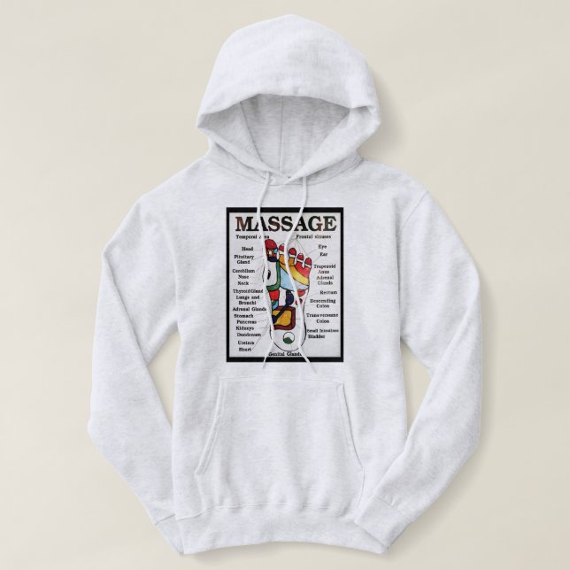 Sudadera Masaje de pies tailandés ~ Mapa de reflexología (Diseño del anverso)