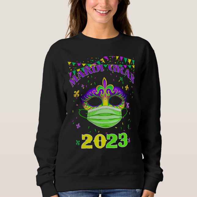 Sudadera Máscara Con Máscara De Cara Mardi Gras 2023 (Anverso)