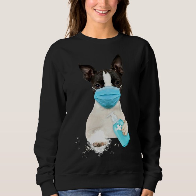 Sudadera Máscara de cara de Boston Terrier 105 (Anverso)