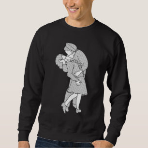 Sudadera máscara de cara de covid ww2 pareja de besos