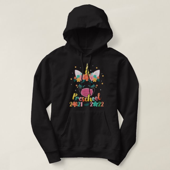Sudadera Máscara De Cara De Unicornio De Educación Preescol (Diseño del anverso)