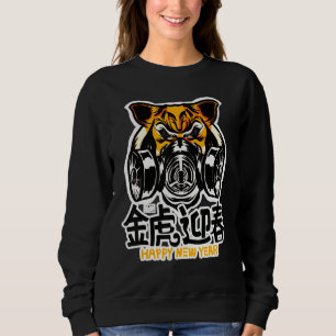 Sudadera Máscara de cara del tigre de la cara de los tigres