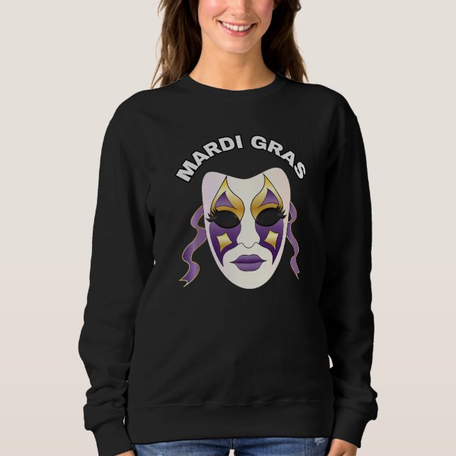 Sudadera Máscara de Carnaval de Martes de Fat Mardi Gras 20 (Anverso)