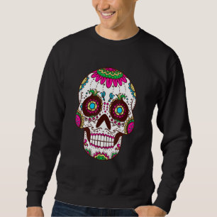 Sudadera Máscara de cráneo de elementos rosados del Día de 