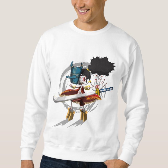 Sudadera Máscara de Demonio Chibi del Guerrero Samurái (Anverso)