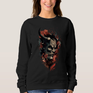 Sudadera Máscara de demonio de tatuaje japonés tradicional,
