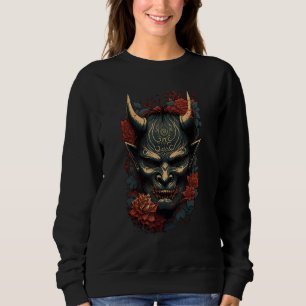 Sudadera Máscara de demonio de tatuaje japonés tradicional,
