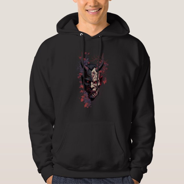 Sudadera Máscara de demonio de tatuaje japonés tradicional  (Anverso)