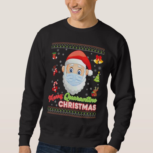 Sudadera Máscara De Feliz Cristo Máscara Santa Elf Navidade (Anverso)