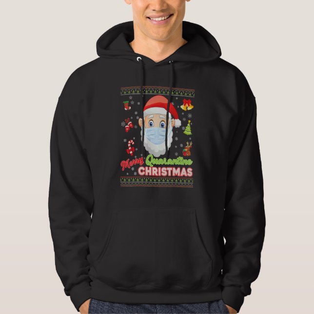 Sudadera Máscara De Feliz Cristo Máscara Santa Elf Navidade (Anverso)