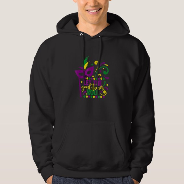 Sudadera Máscara de Fiesta de la Mascarada de Mardi Gras Qu (Anverso)