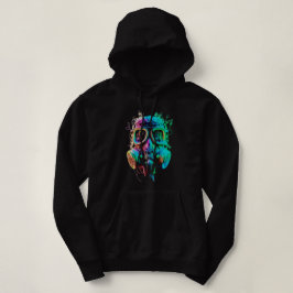 Sudadera Máscara de Gas de Neón: Arte de Caos Vibrante