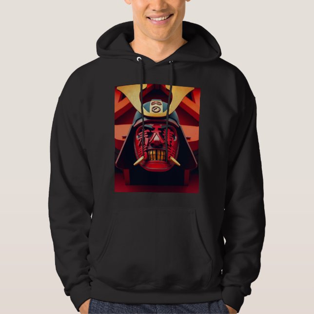Sudadera Máscara de samurái de anime roja (Anverso)