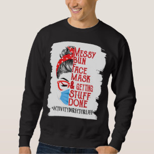 Sudadera Máscara facial de moño desordenado para mujeres ac