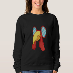 Sudadera Máscara facial de pavo rojo animal con diseño de g