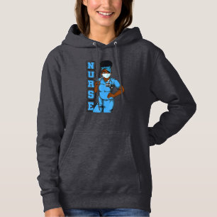 Sudadera Máscara facial de uniforme de enfermera negra Afro