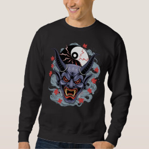 Sudadera Mascara japonesa de Oni con Demon Asiático Yin-Yan