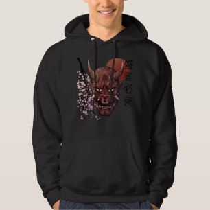 Sudadera Mascara japonesa de Oni Demon Kanji Samurai Oni