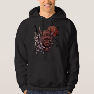 Sudadera Mascara japonesa de Oni Demon Kanji Samurai Oni