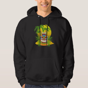 Sudadera Máscara Luau Hawaiano Tiki Estatua Polinesia Palme