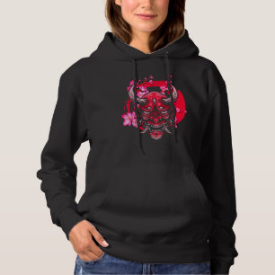 Sudadera Máscara Oni Sakura Flores estilo estético Japón Va