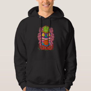 Sudadera Máscara Tiki Flor Hawaiana Tótem Luau Polinesio Es